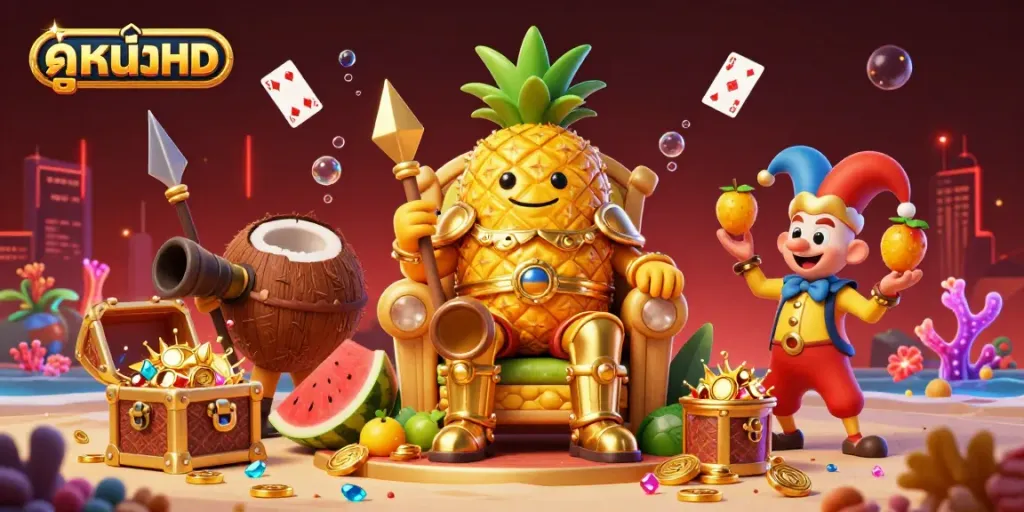 Experience exhilarating gameplay with ดูหนังHD featuring vibrant casino elements and characters.