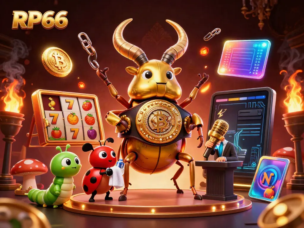 Engage with RP66's vibrant gaming experience featuring golden stag beetle champions in a thrilling environment.