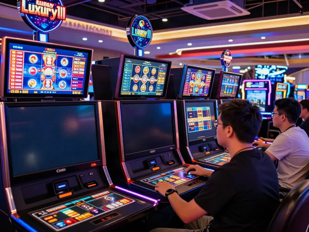 Luxury111 online gaming experience with players enjoying vibrant casino atmosphere.