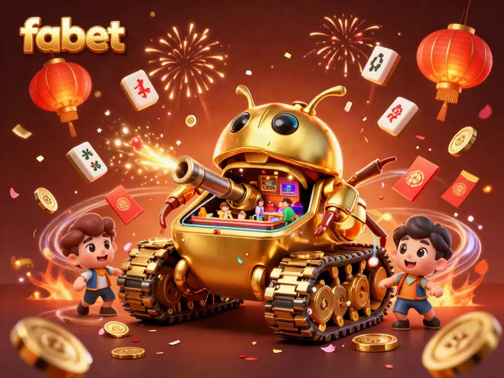Experience the vibrant world of fabet, where a golden beetle tank reveals a miniature casino bursting with excitement and winning chances.