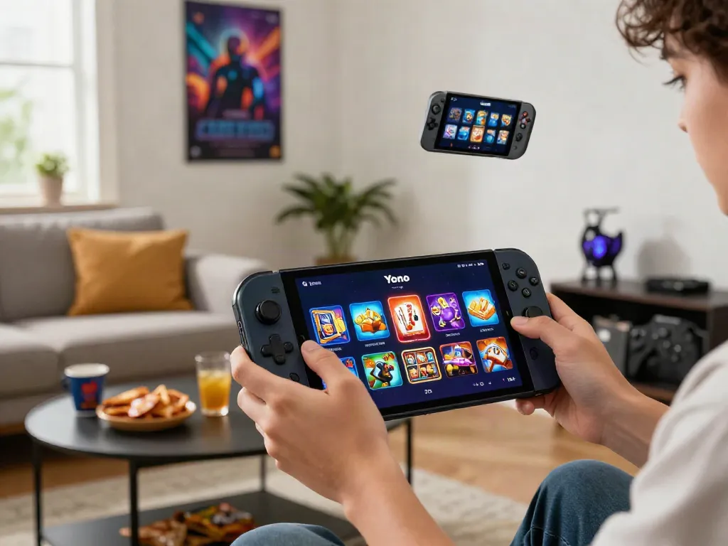 Engaging with the Yono Arcade app on a smartphone, showcasing a vibrant mobile gaming environment.