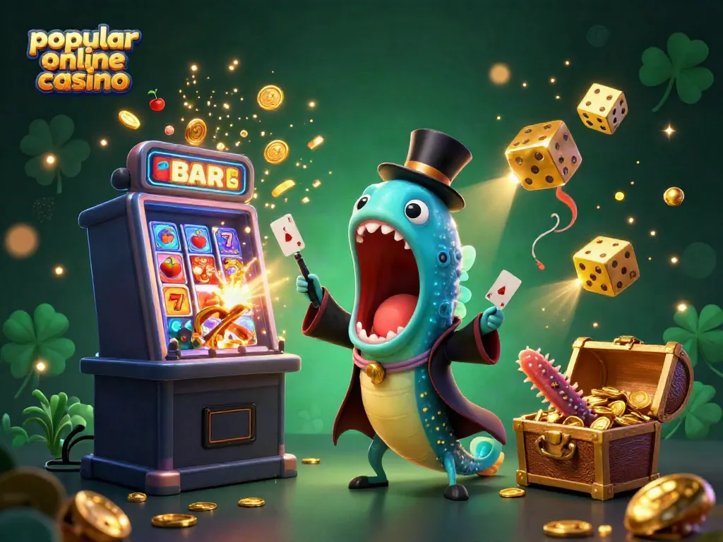 Experience the thrill of a popular online casino with an energetic 3D scene of unique sea creatures performing magic tricks.