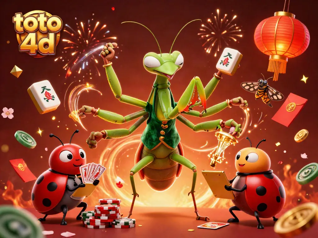 Menghadiri permainan toto 4d di kasino virtual dengan makhluk lucu dan elemen meriah, menciptakan suasana menyenangkan.
