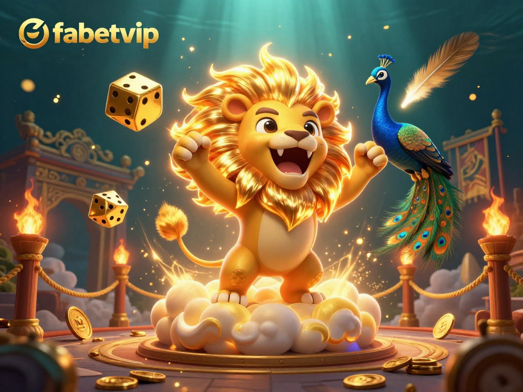 Experience thrilling wins at fabetvip with a dynamic casino scene showcasing roaring characters and vibrant elements.