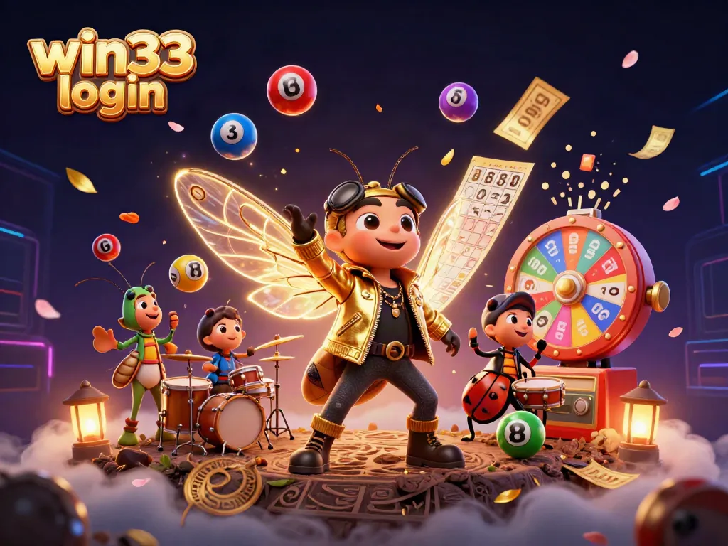 Engage with win33 login and immerse in dynamic lottery action with vibrant characters and elements.