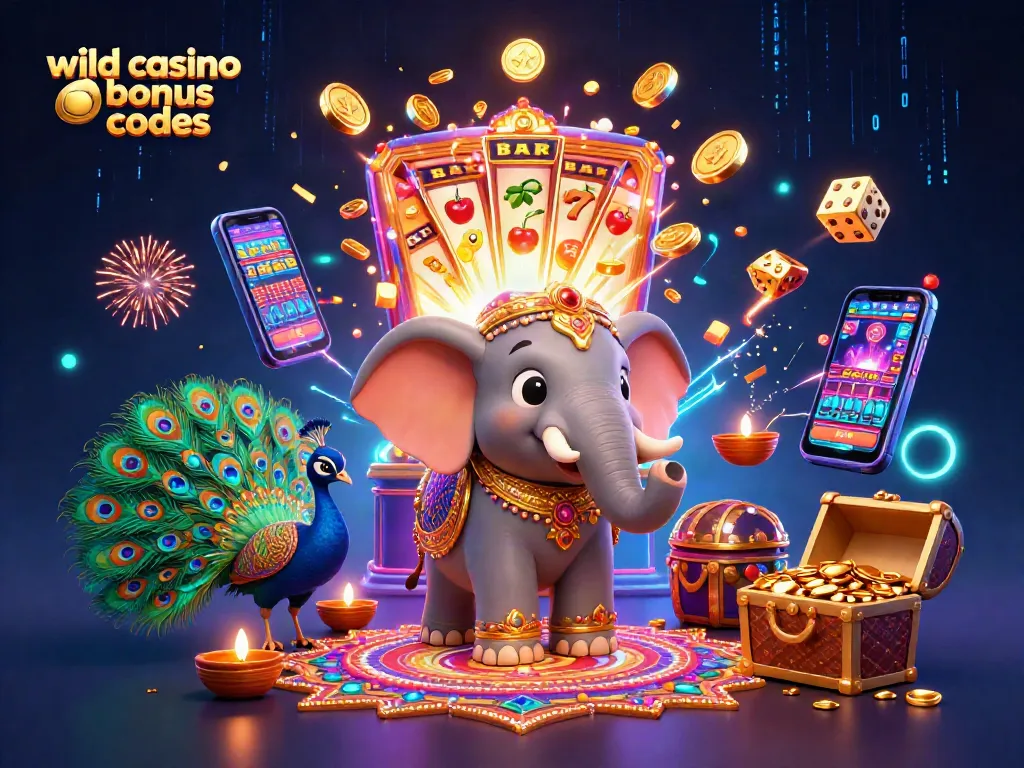 Reveal wild casino bonus codes excitement with vibrant slot machines and festive characters in action