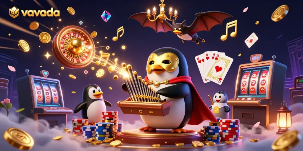Experience thrilling moments at vavada with a vibrant 3D casino illustration featuring animated characters and dynamic game elements.