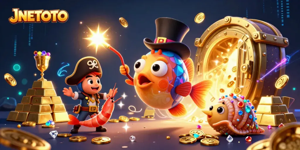 JNETOTO engages players with a vibrant underwater casino-themed adventure featuring exciting treasures and characters.