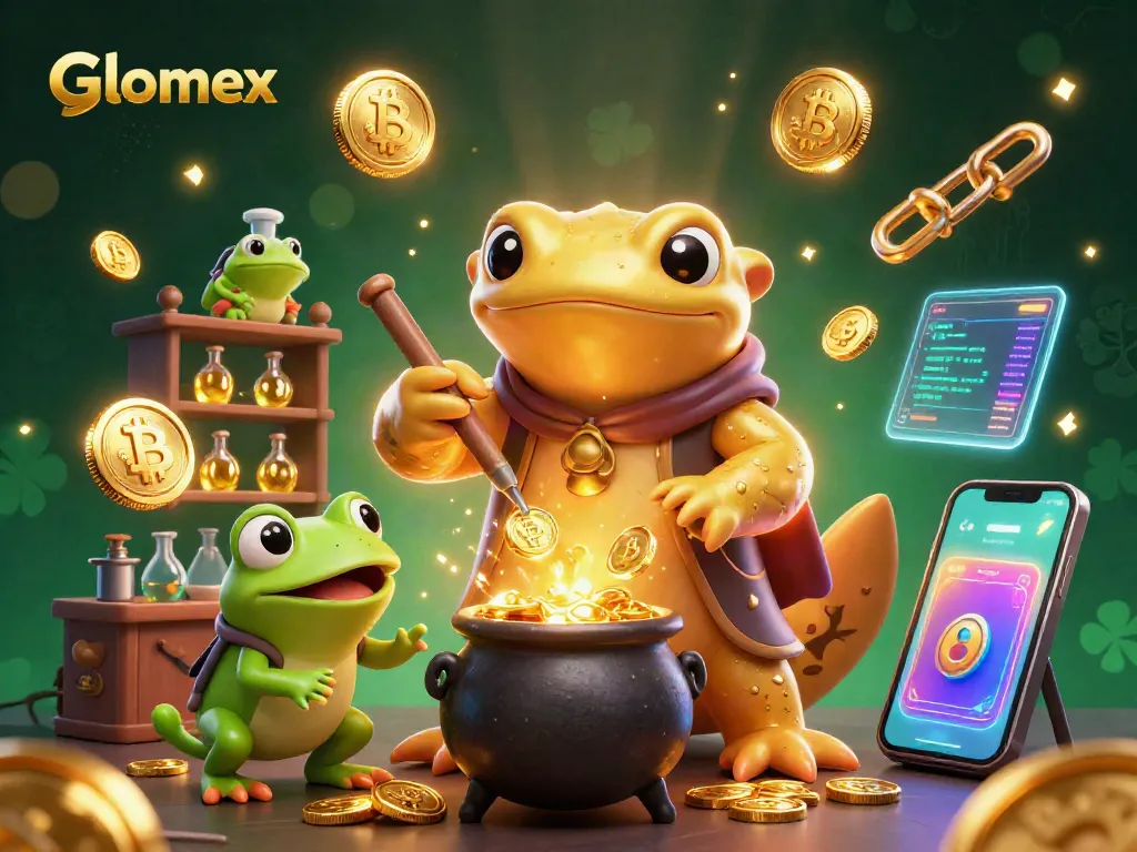 Engage with Glomex in an exciting casino scene filled with vibrant gaming elements and enchanting characters.