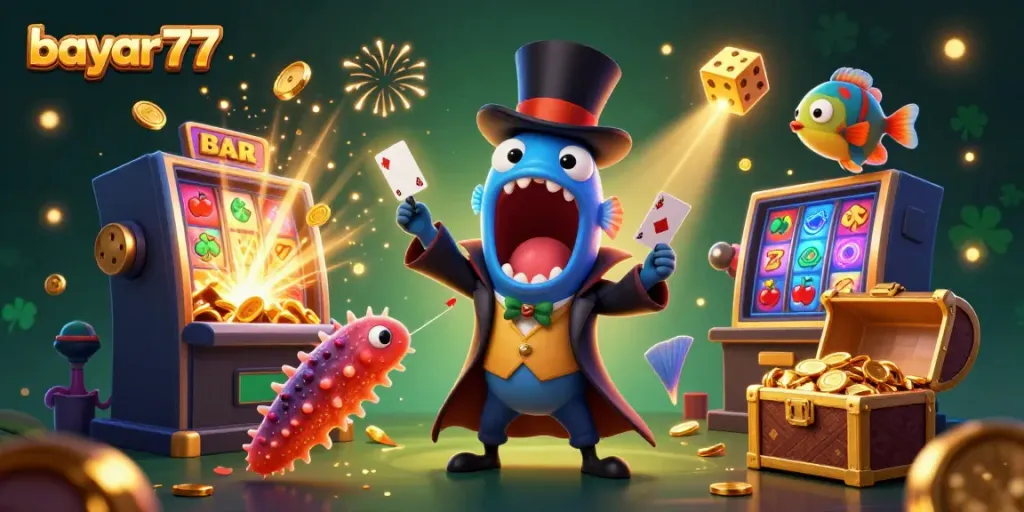 Experience exciting gameplay with bayar77 in a vibrant casino scene featuring magical sea creatures.
