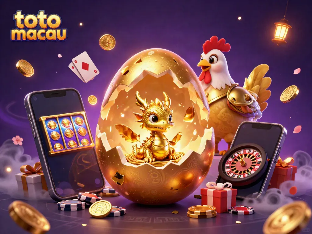 Toto macau menawarkan pengalaman bermain aman dengan kraken telur emas dan naga di antara chip poker