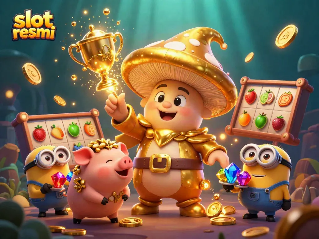 Menangkan permainan slot resmi dengan ilustrasi mengagumkan dari penyihir keemasan dan simbol slot yang dinamis.