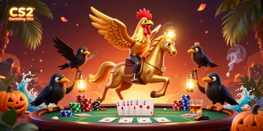 Engage with thrilling moments at a CS2 Gambling Site, featuring vibrant casino elements and animated characters.