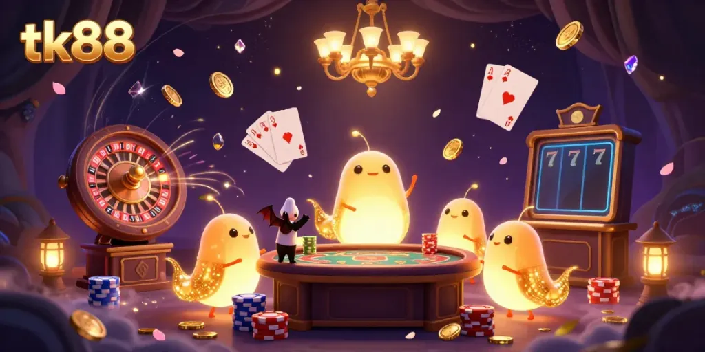 Experience the vibrant excitement at tk88 casino, with glowworms lighting the scenes of games and jackpots.