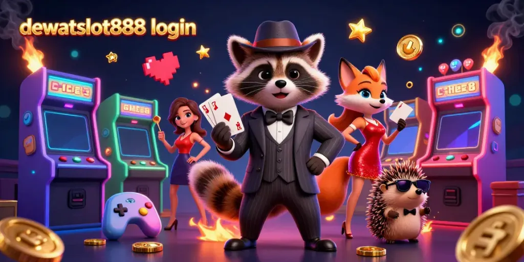 Permainan kartu remi dewataslot888 login menampilkan karakter lucu dan elemen permainan menarik.